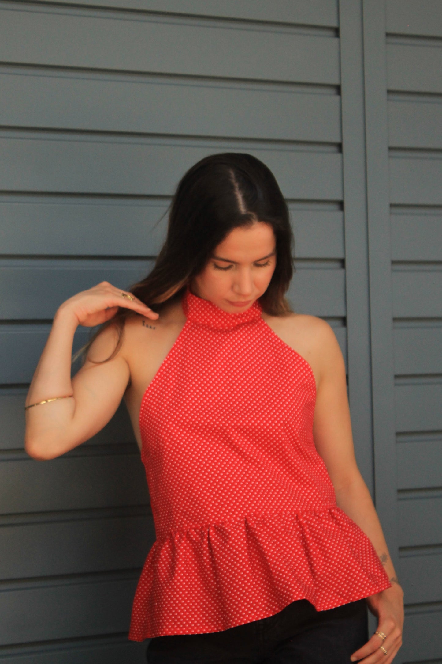 carrie red top