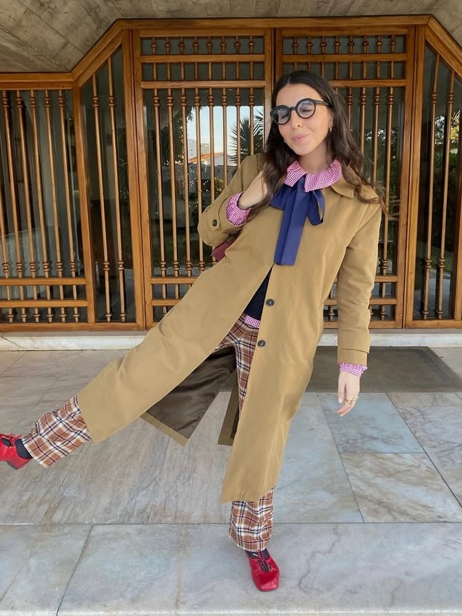 grace red vichy blouse